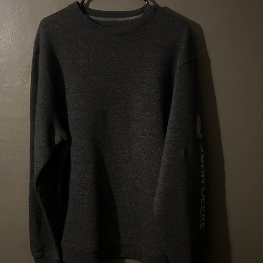 John Deere Men's Dark Gray Crewneck Sweater